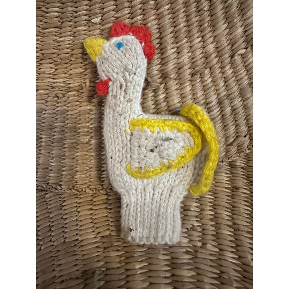 Crochet handmade Finger Puppet Rooster chicken